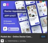 Pocket doc - Online Doctor Consultation App UI Kit.webp